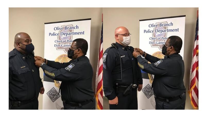 Pair of Olive Branch Police officers promoted to the rank of Sargeant