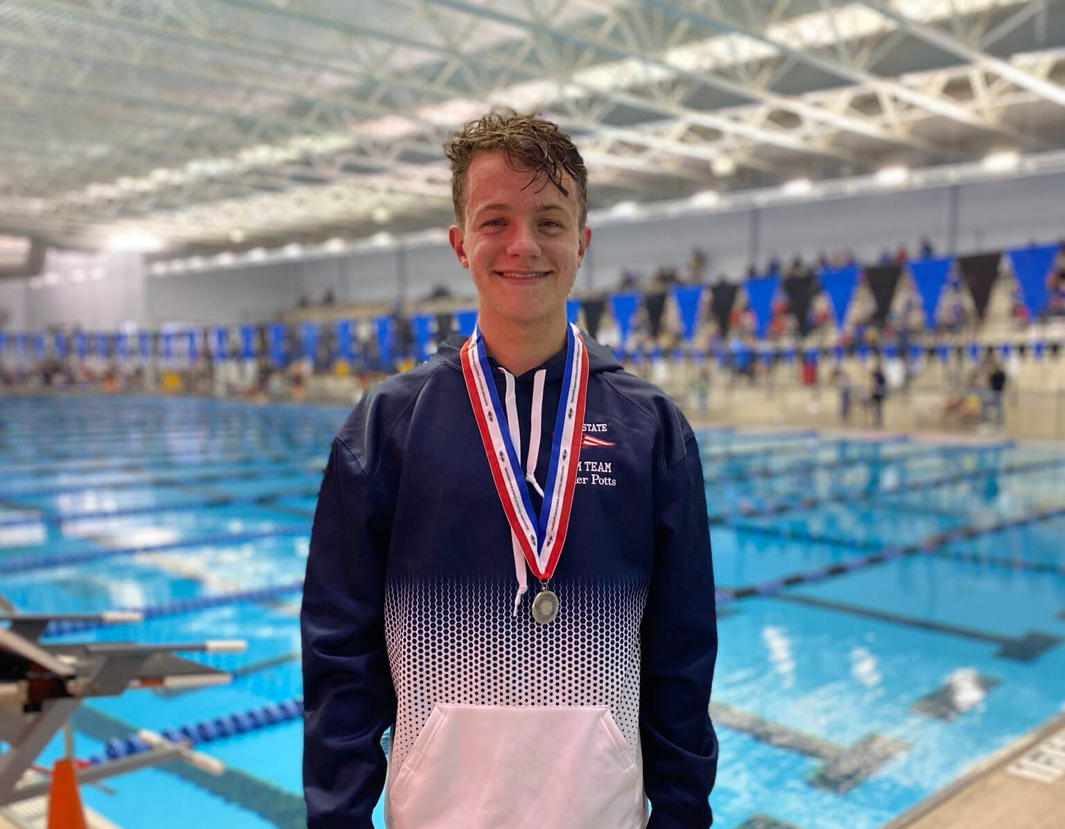 Potts leads Patriot swimmers at state meet