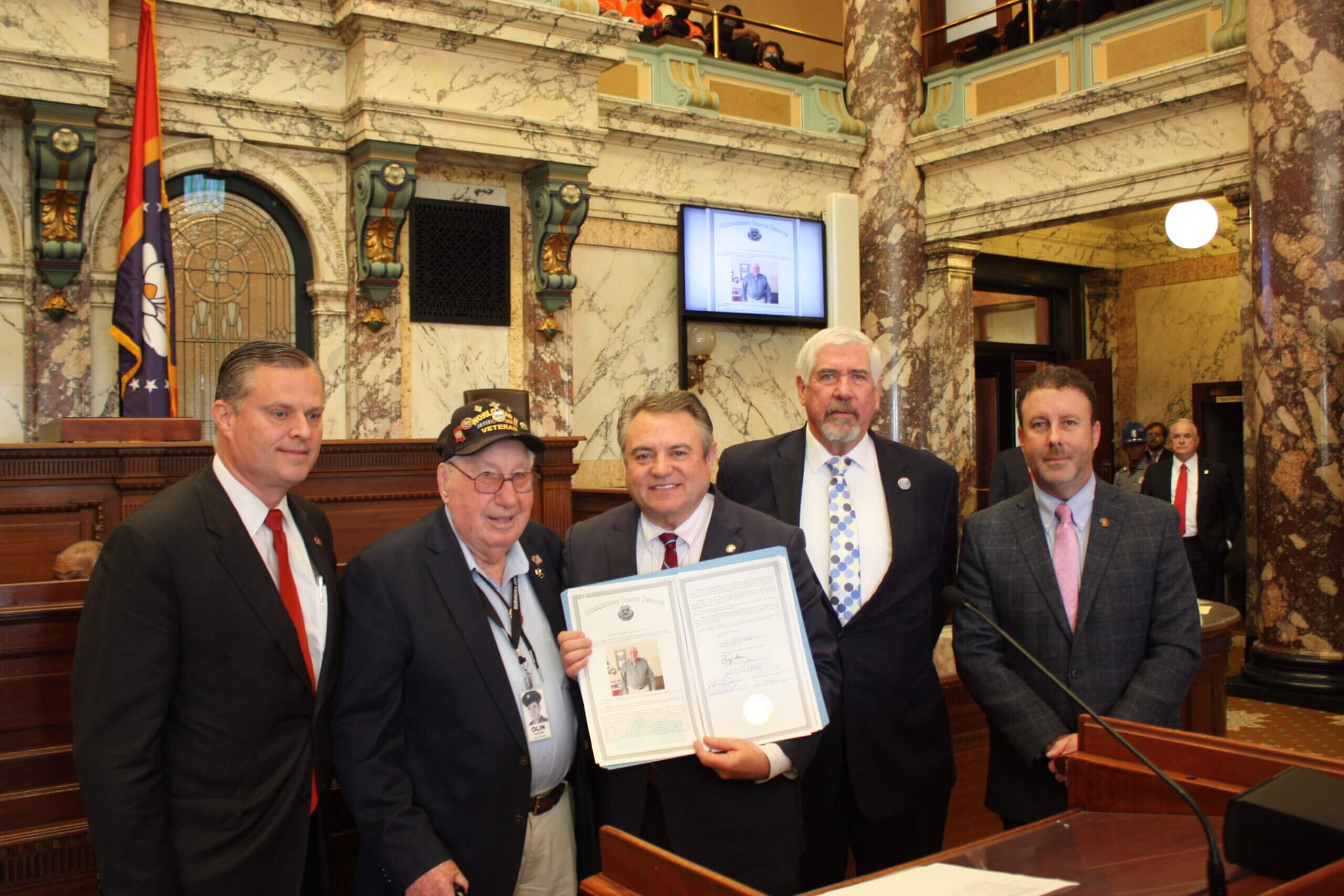 Olin Pickens honored in state Senate