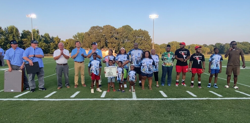 Horn Lake retires Super Bowl champ Darius Harris' football jersey