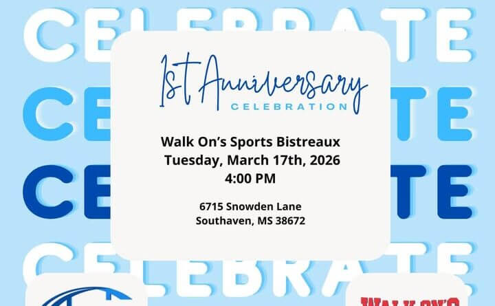 Walk-On’s Southaven celebrates first anniversary, invites public to event We invite you to join us for Walk-On's Southaven ONE YEAR ANNIVERSARY celebration!