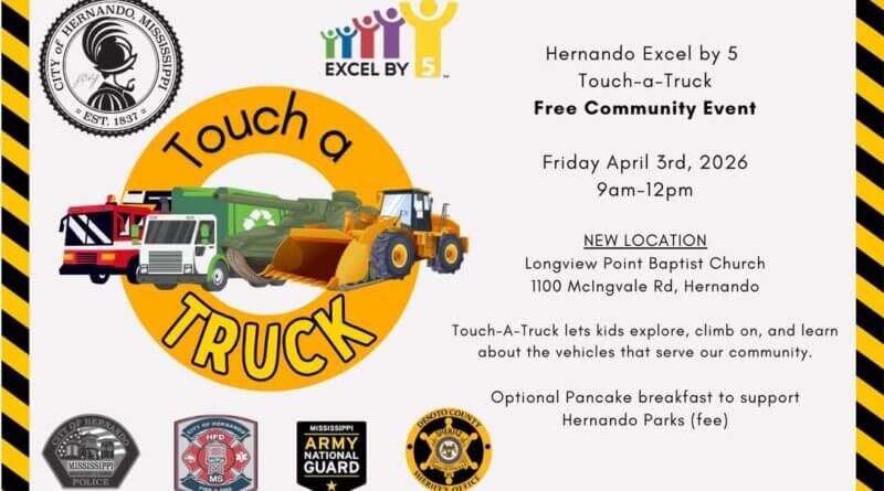 Hernando to host free ‘Touch a Truck’ event April 3 Looking for a fun FREE activity while the kids are out of school for Good Friday?