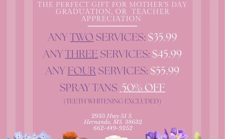 Sunkissed Serenity in Hernando offers May spa packages, half-price spray tans May understood the assignment 💅🌸