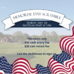 HGRC to hold members-only Memorial Day golf scramble HGRC Members: We will be having a 18 hole 4 Person Members Memorial Day Golf Scramble on Sunday May