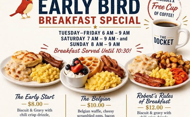 BREAKFAST SERVED UNTIL 10:30 am