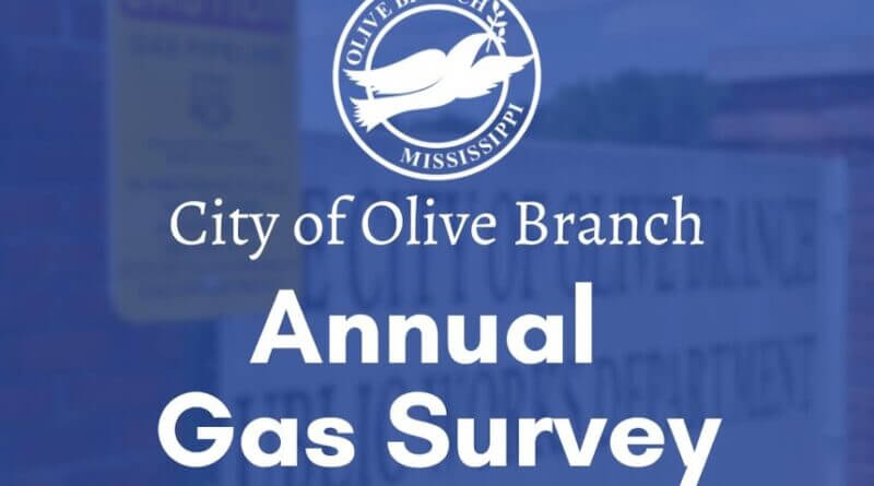 Olive Branch crews to begin annual natural gas survey June 12-Nov. 1 Beginning tomorrow, June 12, and continuing through November 1, City Public Works crews will begin t