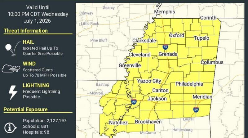 DeSoto County issues severe thunderstorm watch until 10 p.m. We highly encourage everyone to have multiple ways to receive severe weather warnings and updates