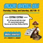Bricks & Minifigs Hernando starts Summer Sidewalk Sale with discounts Don't miss out on the some great deals!!💙💙