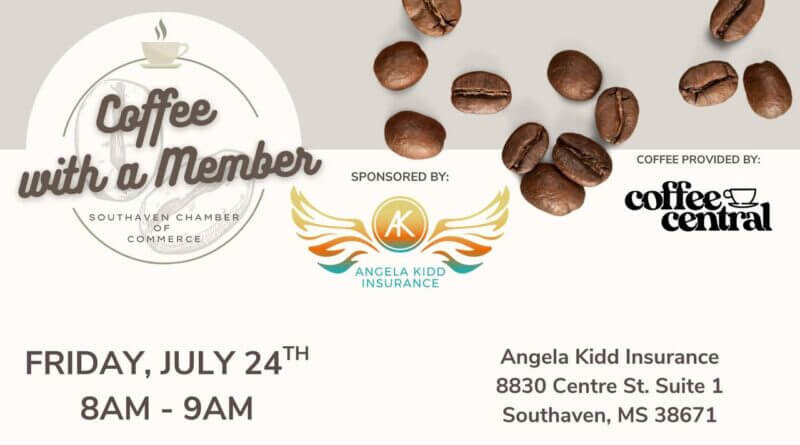 Chamber to host ‘Coffee With a Member’ July 24 at Angela Kidd Insurance ☕ Kick off your Friday with coffee, conversation, and connections!