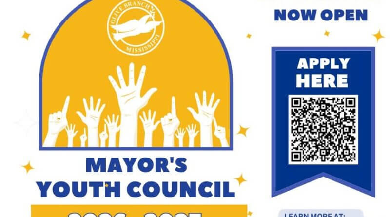 Olive Branch seeks applicants for 2026-2027 Mayor’s Youth Council Today's the last day to submit your application for the 2026-2027 Mayor's Youth Council!
