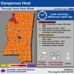 Dangerous Mississippi heat to continue through early next week 🥵 Dangerous heat is sticking around through early next week