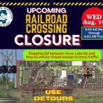 Railroad Work Closes Stateline Road Crossing on Aug. 19 *REMINDER*