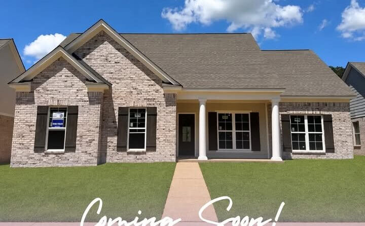 New four-bedroom home with private master suite under construction in Scott Meadows This open-concept layout features 4 bedrooms, including a private master suite