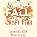 Olive Branch Senior Center to host annual Fall Craft Fair Oct. 17 Image supplied with the City of Olive Branch RSS post