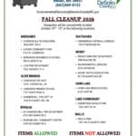 DeSoto County Fall Cleanup Set for Oct. 10-18 at 20 Sites DeSoto County Fall Cleanup 2026 flyer listing dumpster locations and allowed items for Oct. 10-18