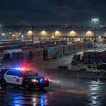 Olive Branch Man Among 12 Indicted in $2 Million Nike Cargo Theft Ring in Memphis Police cruiser outside a Memphis logistics warehouse targeted in a $2 million Nike cargo theft ring