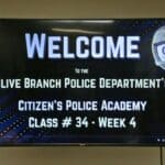 Olive Branch Citizens Police Academy Meets K-9s, SWAT Welcome screen for Olive Branch Citizens Police Academy Class 34, Week 4