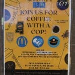 Coffee with a Cop event held at McDonald’s Image supplied with the Olive Branch Police Department RSS post