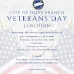 Olive Branch opens registration for Veterans Day luncheon Image supplied with the City of Olive Branch RSS post