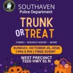 Southaven Police Set Free Trunk or Treat for Oct. 25 Southaven Police Trunk or Treat flyer for Sunday, Oct. 25, 2026, at the West Precinct, 7320 Hwy 51 N