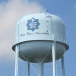 Walls Residents Push Back on Data Center at Listening Session Walls Water Association water tower in Walls, Mississippi, where residents are debating a possible Walls data center