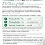 Walls Listening Sessions Set for Monday at 10 a.m. and 5:30 p.m. Town of Walls letter from Mayor Keidron Henderson listing Walls listening sessions dates and times